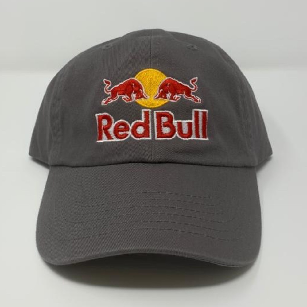 Red Bull Dad unstructured hat grey gray